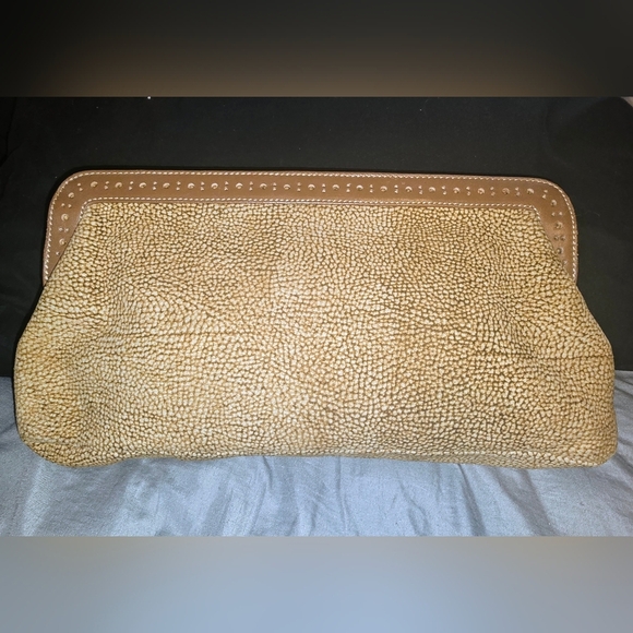 Borbonese Elegant Tan Leather Clutch - Picture 2 of 9